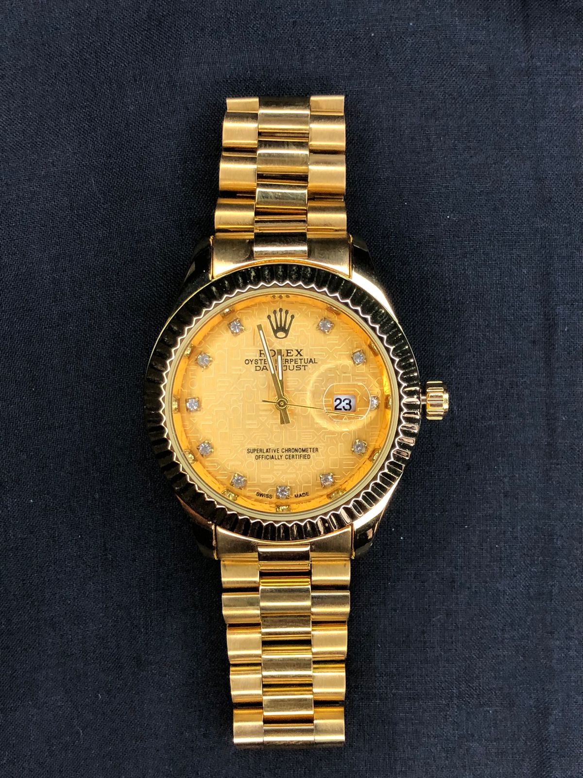 Gold Pattern Dial Watch