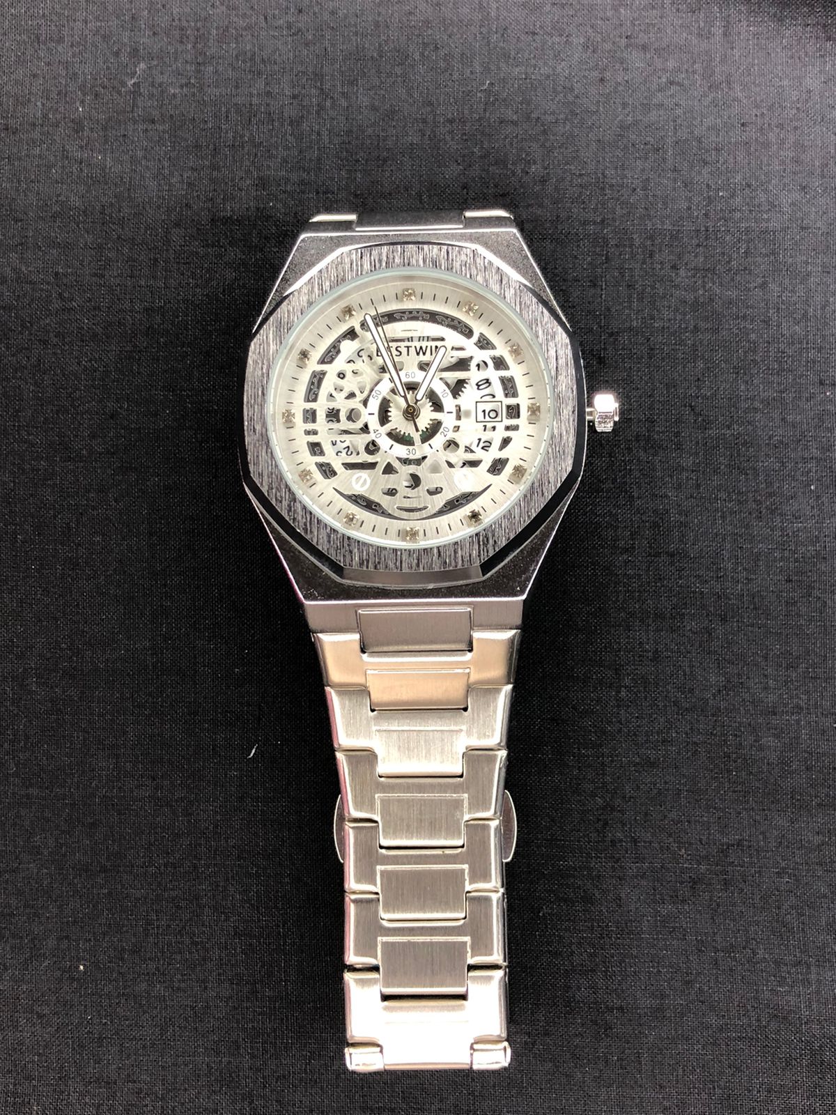 Silver Skeleton Luxury Watch