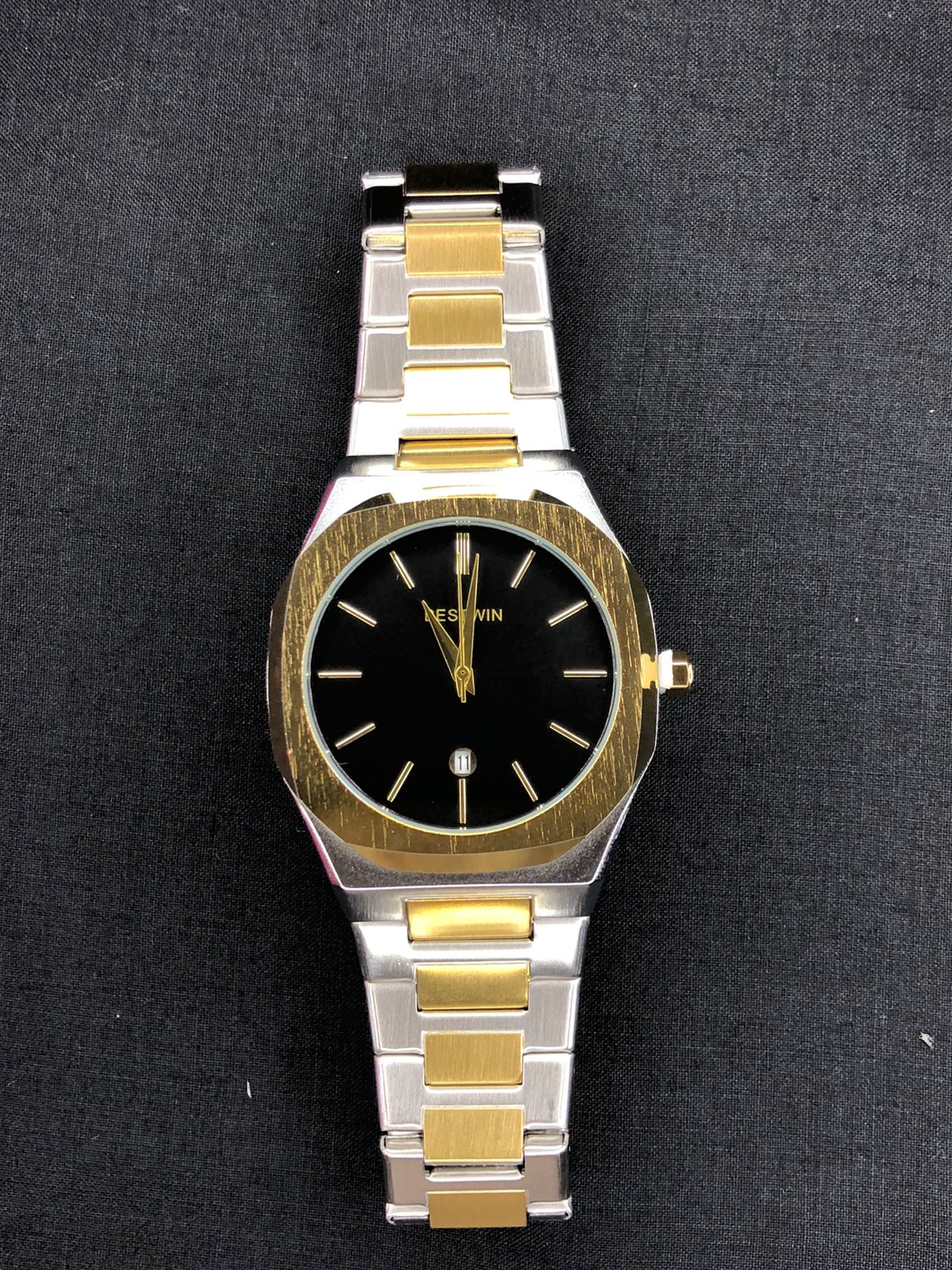 Two-Tone Black Dial Watch