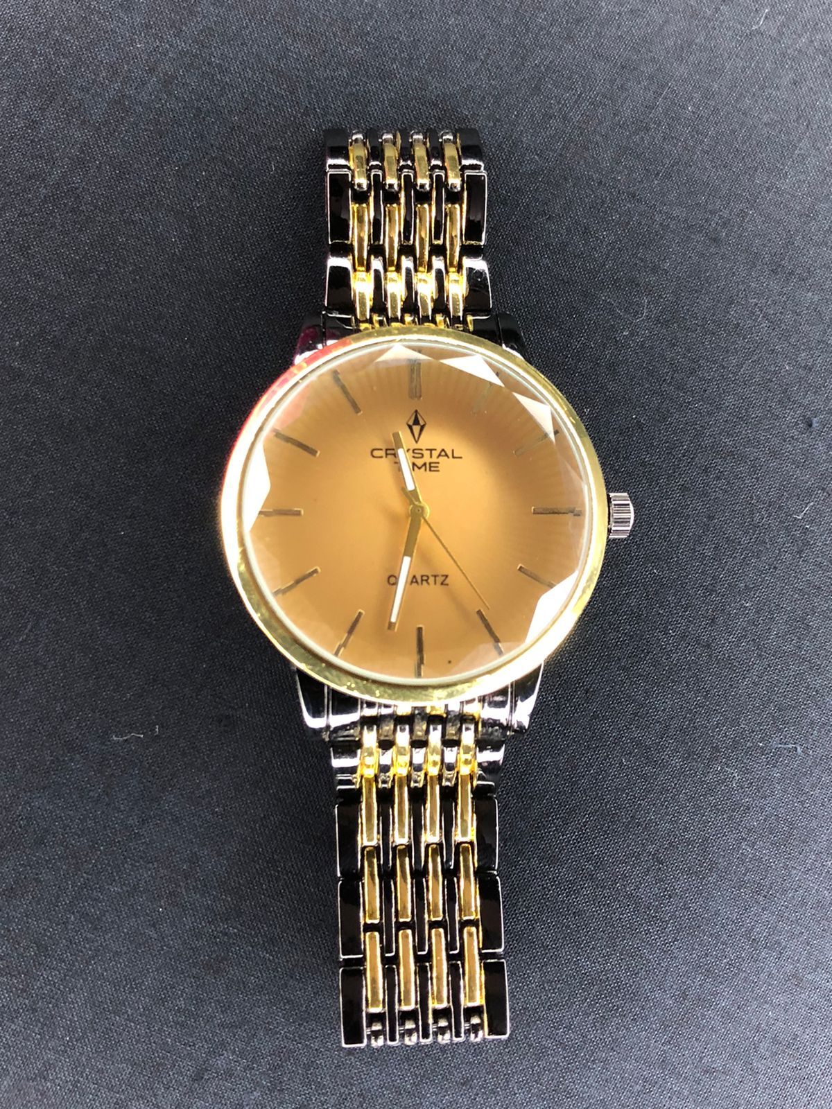 Two-Tone Crystal Time Watch