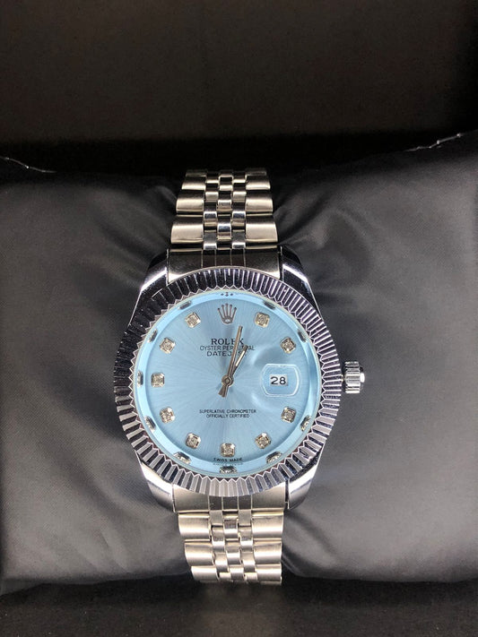 Luxury Ice Blue Dial Watch