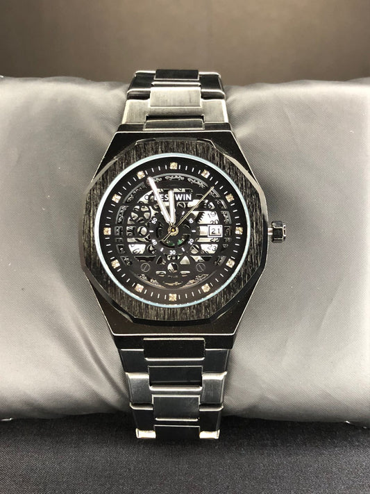 Black Skeleton Luxury Watch