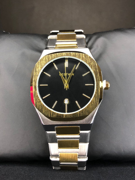 Two-Tone Black Dial Watch