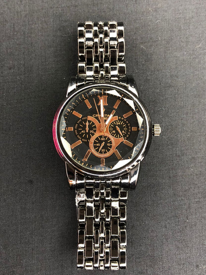 Rose Gold Accent Black Watch